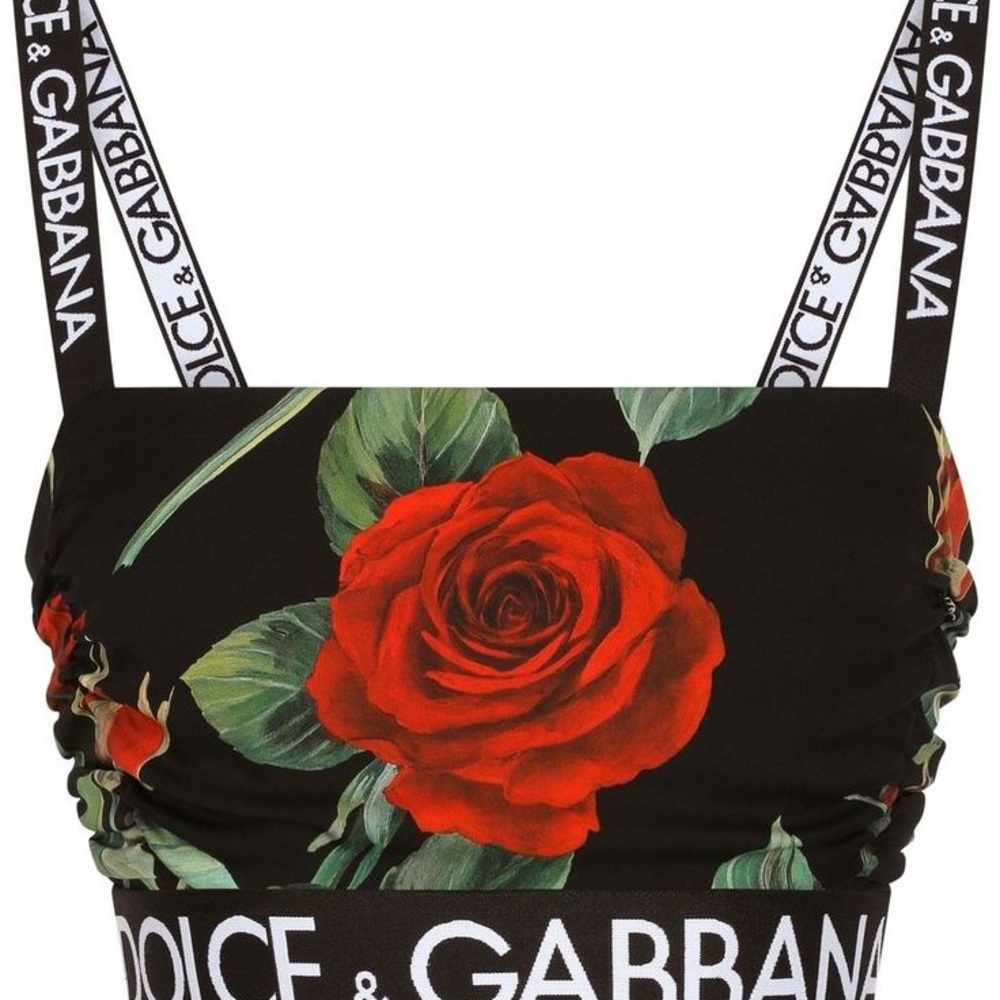 Dolce & Gabbana Black Ruched Bustier Tank Top